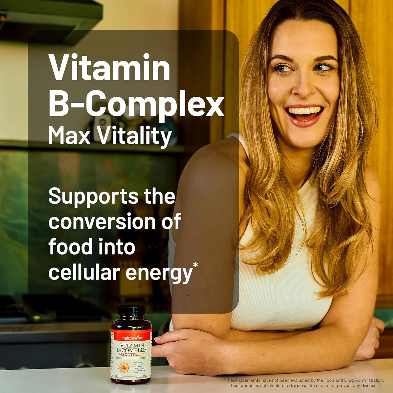 image:imageNatureWise Vitamin B Complex for Women and Men with Folic Acid Biotin B1 B2 B3 B6 B12 Support Cellular Energy amp Mental Clarity Gluten amp Dairy Free 60 Softgels2Month Supply60 Count Pack of 1