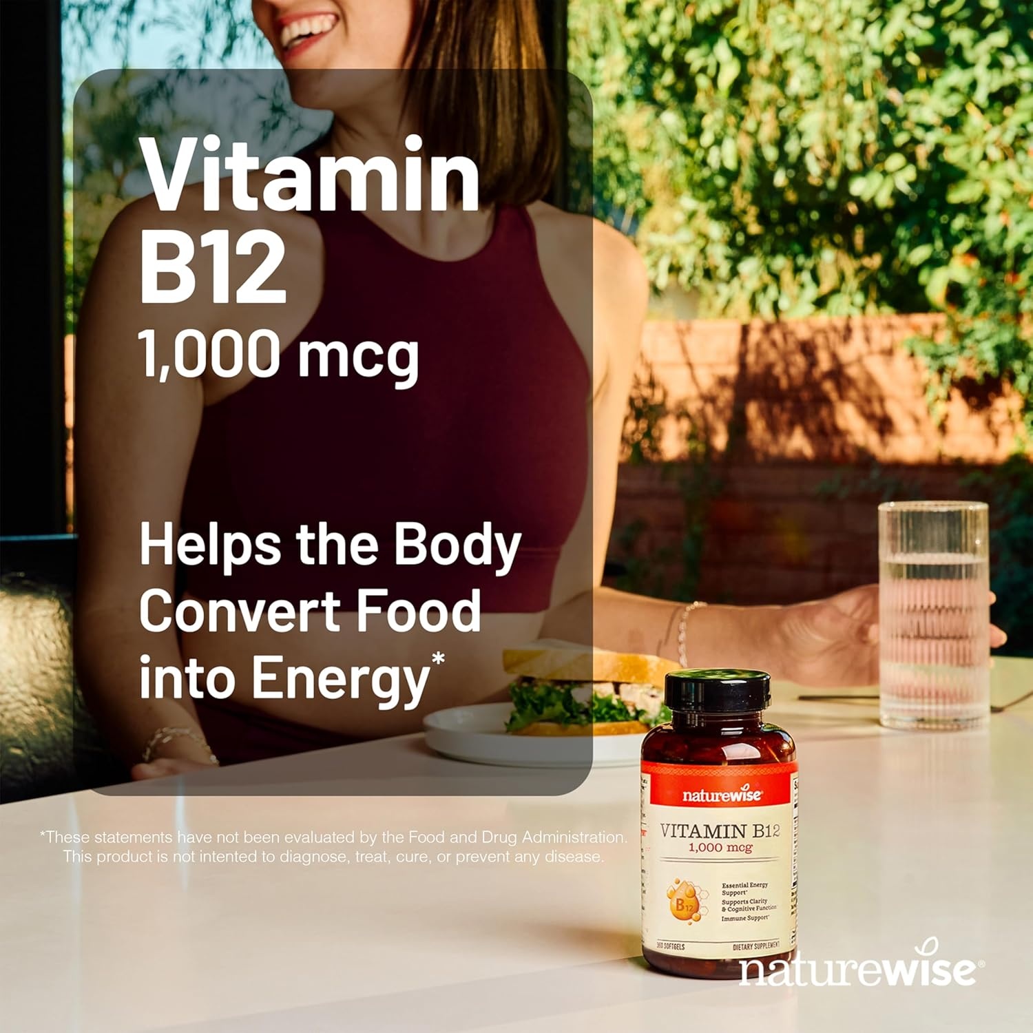 image:imageNatureWise Vitamin B12 1000 mcg Dietary Supplement for Supporting Energy Metabolism Mental Clarity Nervous System Health EasytoSwallow Soy amp GlutenFree 60 Softgels60Day SupplyVitamin