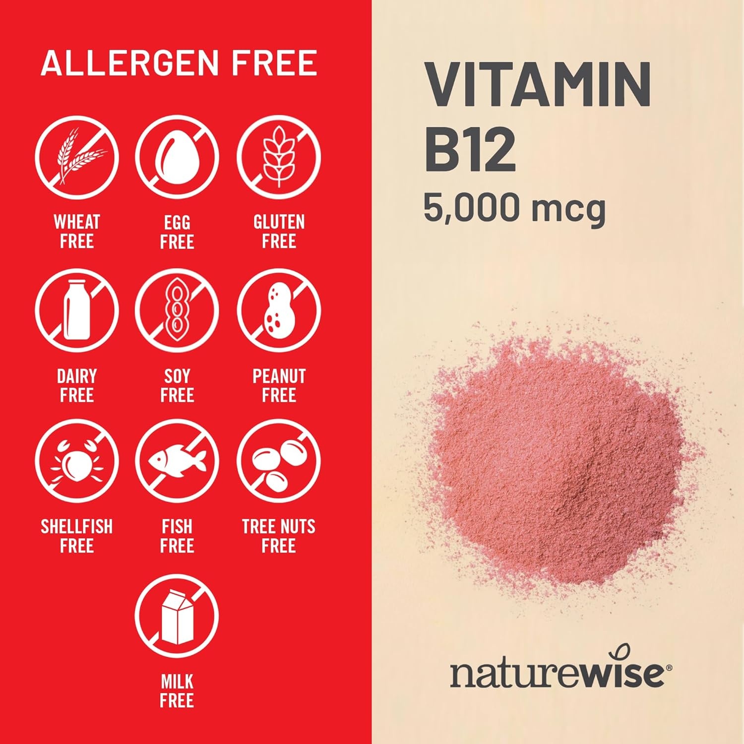 image:imageNatureWise Vitamin B12 5000 mcg Extra Strength Supplement for Supporting Energy Levels Mental Clarity Nervous System Health EasytoSwallow Soy and GlutenFree NonGMO 60 Softgels
