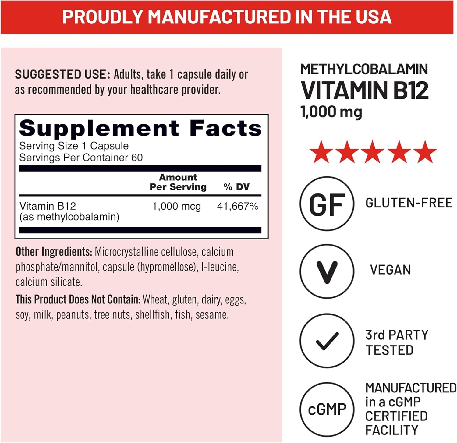 image:imageNatureWise Vitamin B12 Methylcobalamin Active Form for Ultra Absorption 1000mcg Methylated B12 for Energy Nerve amp Heart Support NonGMO Vegan USA Manufactured 60 Capsules60Day Supply