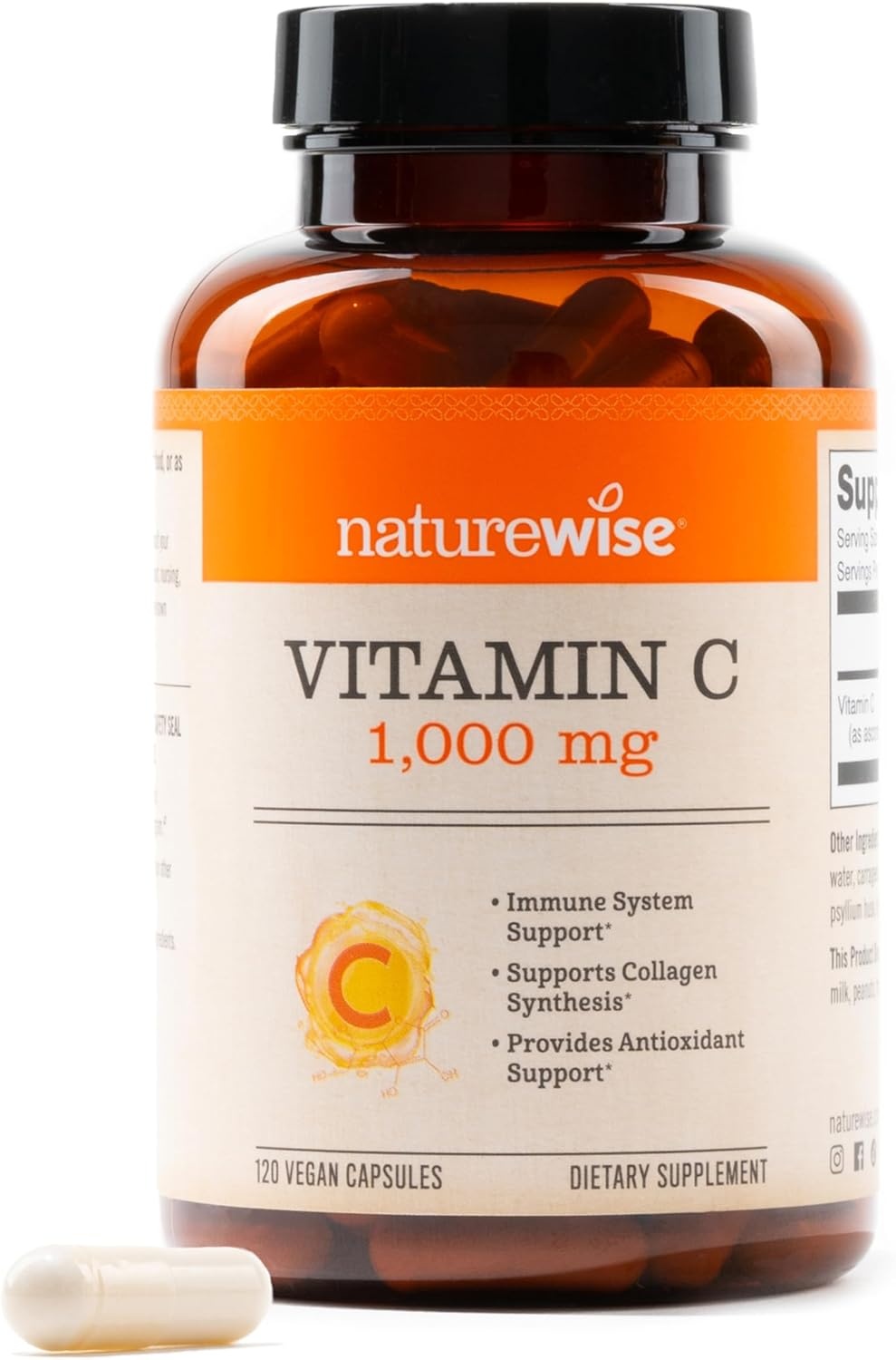 image:imageNatureWise Vitamin C 1000mg Capsules Extra Strength Vegan Vitamin C for Daily Antioxidant amp Immune Support NonGMO USA Manufactured 120 Capsules120Day SupplyUnflavored
