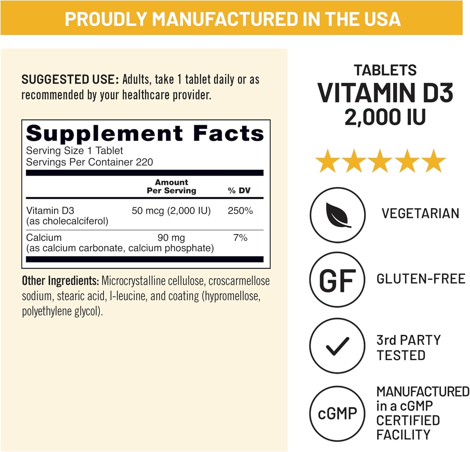 image:imageNatureWise Vitamin D3 2000IU Tablets Naturally Sourced Vitamin D Supplement for Bone amp Immune System Support EasytoSwallow Mini Tablets NonGMO USA Manufactured 220 Tablets220 Day Supply