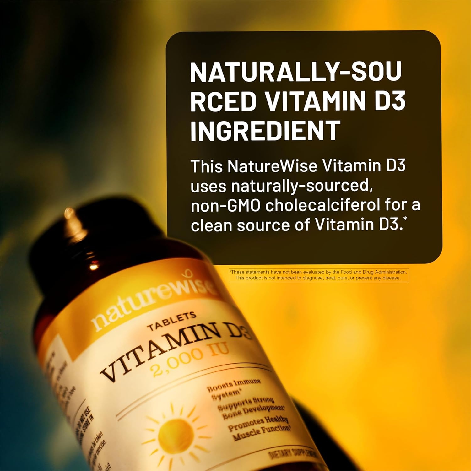 image:imageNatureWise Vitamin D3 2000IU Tablets Naturally Sourced Vitamin D Supplement for Bone amp Immune System Support EasytoSwallow Mini Tablets NonGMO USA Manufactured 220 Tablets220 Day Supply