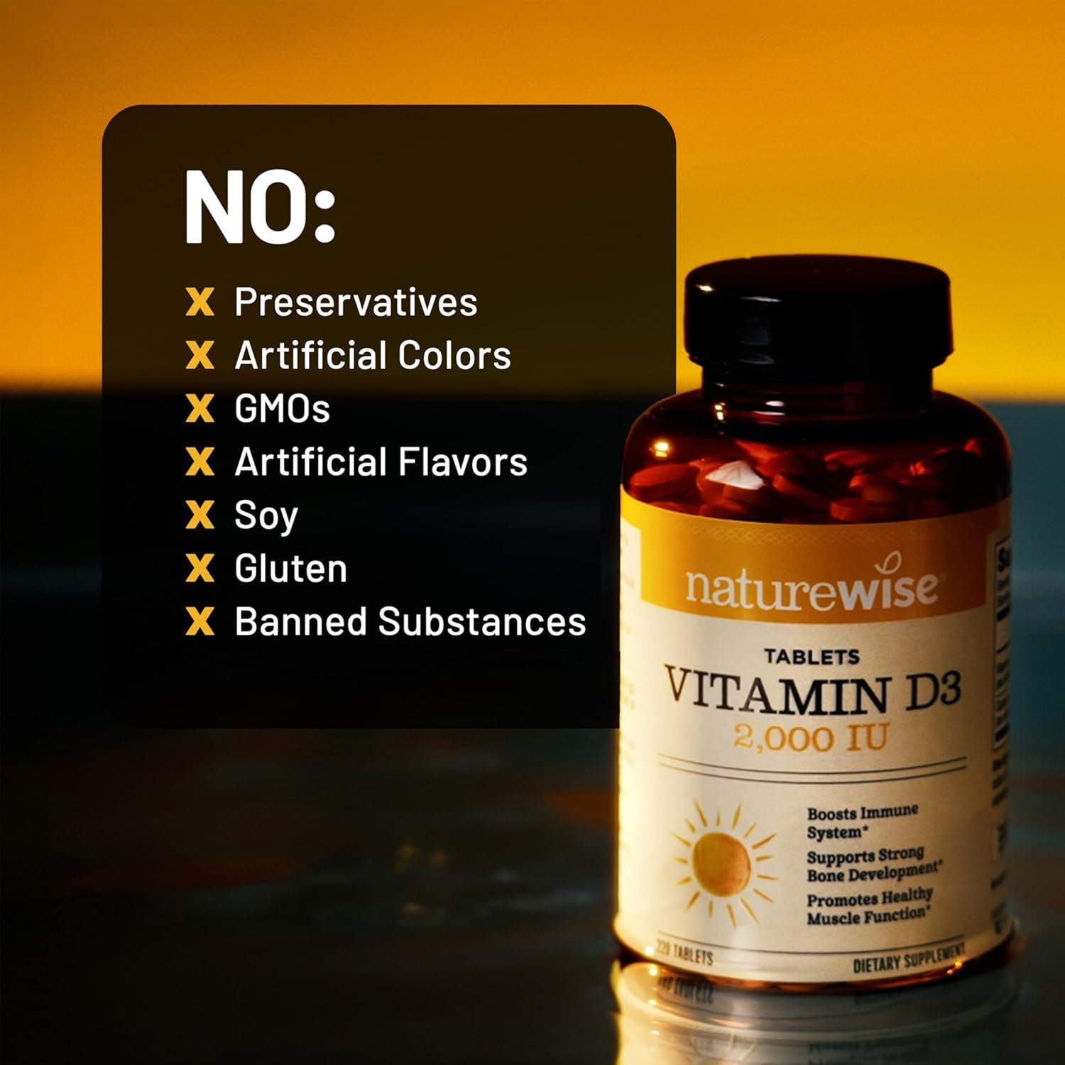 image:imageNatureWise Vitamin D3 2000IU Tablets Naturally Sourced Vitamin D Supplement for Bone amp Immune System Support EasytoSwallow Mini Tablets NonGMO USA Manufactured 220 Tablets220 Day Supply