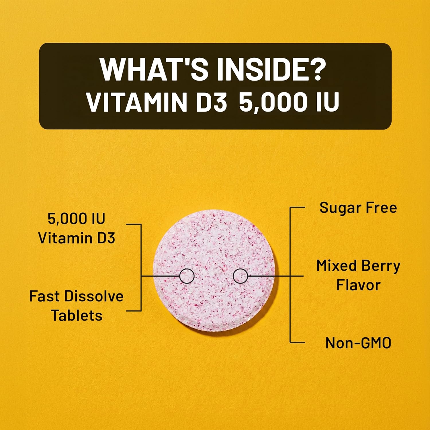 image:imageNatureWise Vitamin D3 5000 IU Sublingual Tablets Fast Dissolve D3 for Immune amp Bone Support Berry Flavor Sugar Free NonGMO Gluten Free USA Manufactured 90 Tablets 90Day Supply