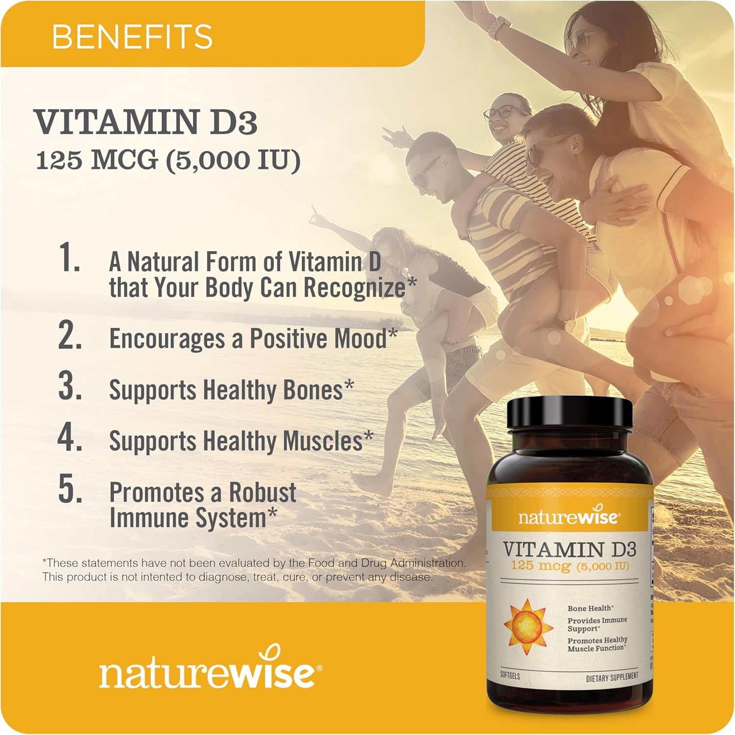 image:imageNatureWise Vitamin D3 5000IU 125mg 360 Count Vitamin C 1000mg Capsules 120 Count Bundle for Daily Immune amp Heart Health Gluten Free NonGMO Halal Gelatin