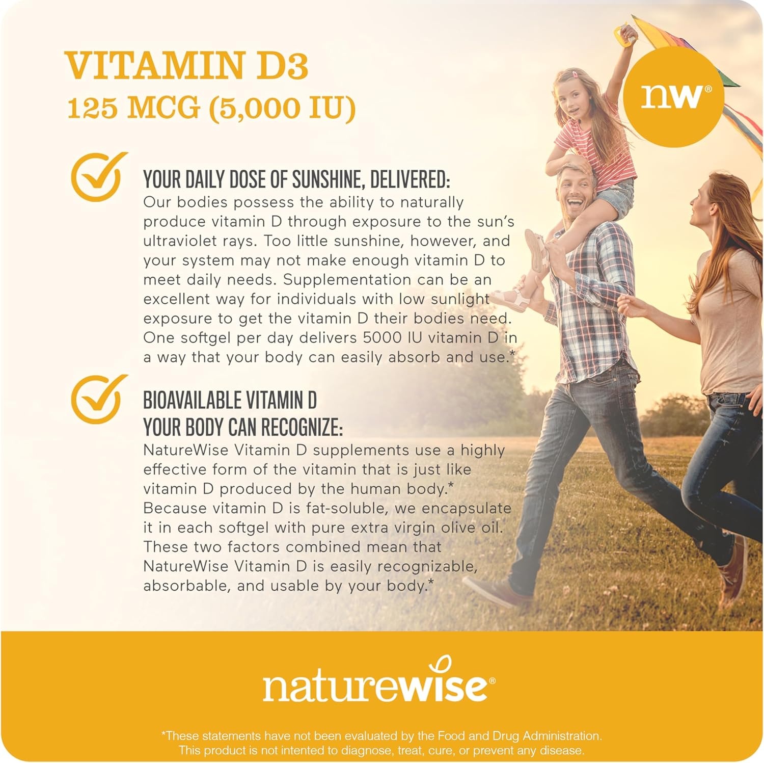 image:imageNatureWise Vitamin D3 5000IU 125mg 90 Count Extra Strength Vitamin C 1000mg Capsules 60 Count Bundle for Daily Immune Support Bone amp Heart Health Gluten Free NonGMO