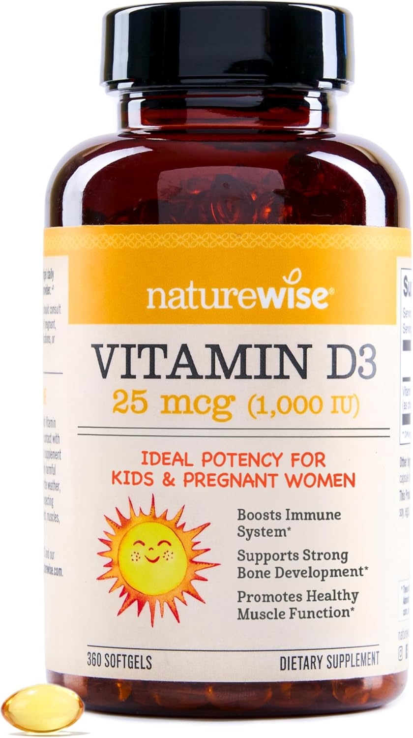 image:imageNatureWise Vitamin D3 5000iu 125 mcg 1 Year Supply for Immune Support Healthy Muscle Function and Bone Health Gluten Free in Organic Extra Virgin Olive Oil Mini Softgel 360 Count1000IU