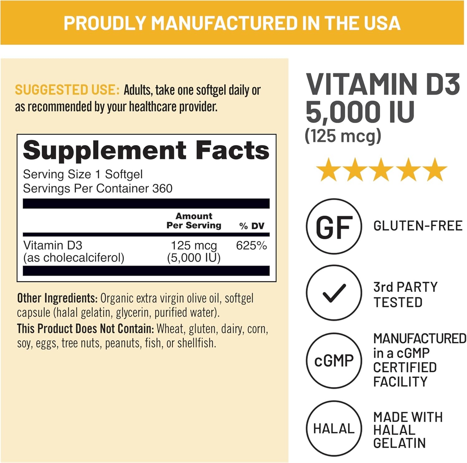 image:imageNatureWise Vitamin D3 5000iu 125 mcg 1 Year Supply for Immune Support Healthy Muscle Function and Bone Health Gluten Free in Organic Extra Virgin Olive Oil Mini Softgel 360 Count5000IU