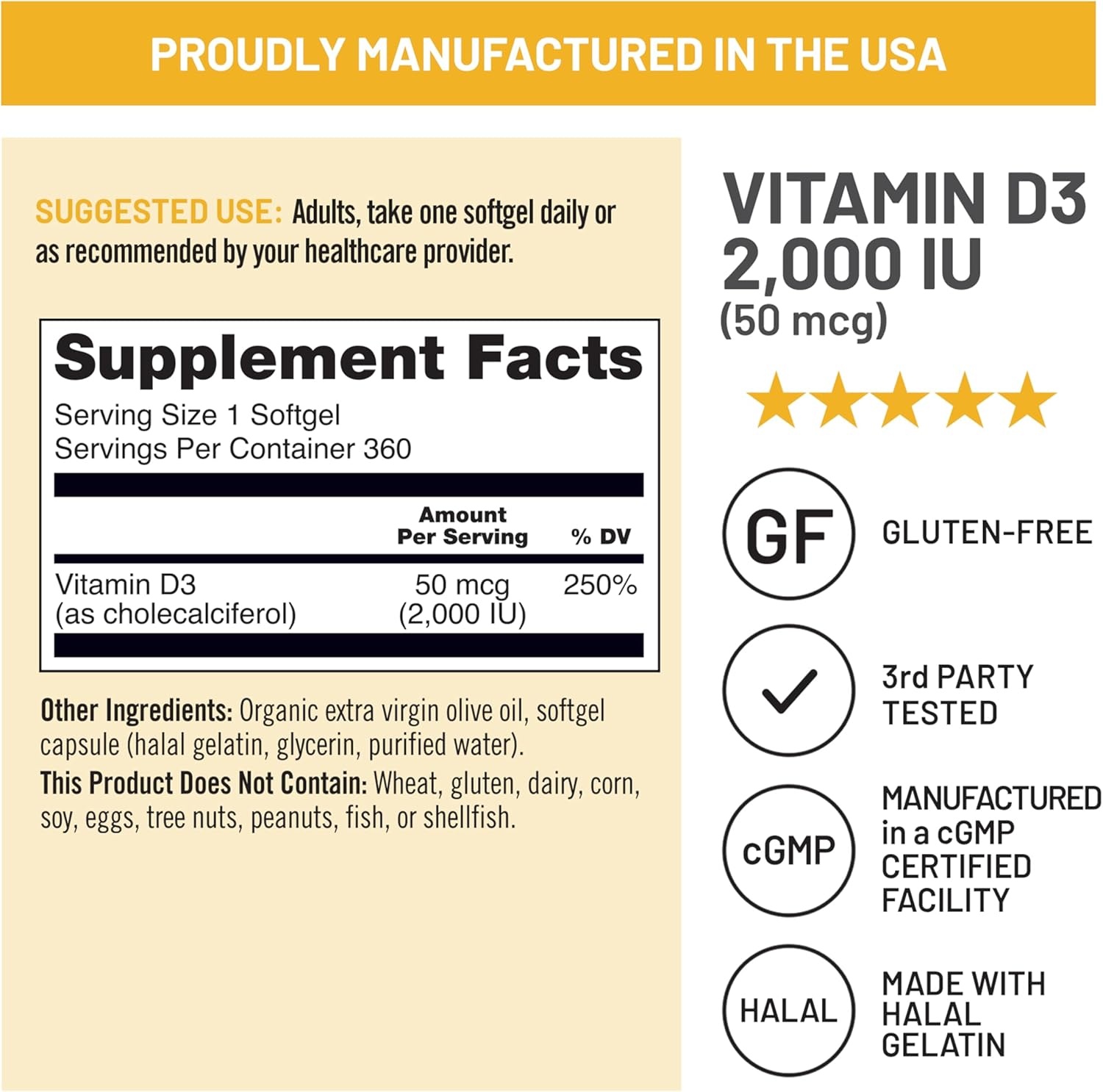 image:imageNatureWise Vitamin D3 5000iu 125 mcg 1 Year Supply for Immune Support Healthy Muscle Function and Bone Health Gluten Free in Organic Extra Virgin Olive Oil Mini Softgel 360 Count2000IU
