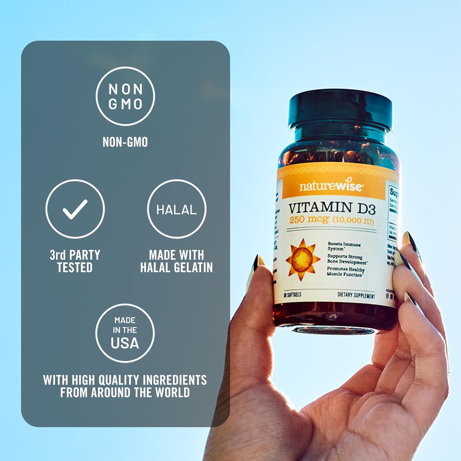 image:imageNatureWise Vitamin D3 5000iu 125 mcg 1 Year Supply for Immune Support Healthy Muscle Function and Bone Health Gluten Free in Organic Extra Virgin Olive Oil Mini Softgel 360 Count10 000iu