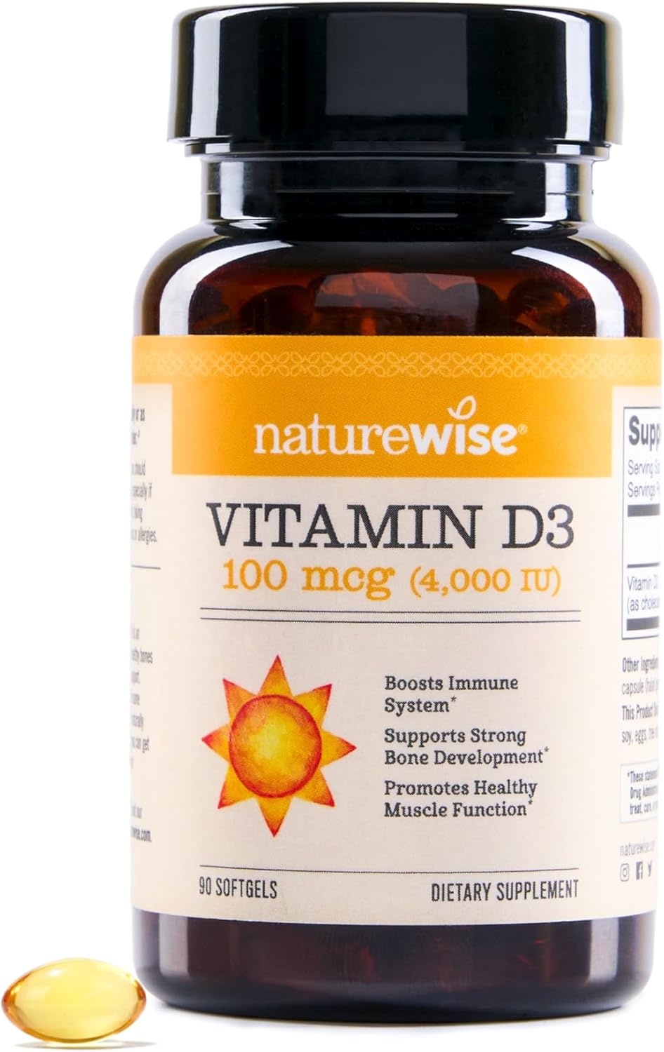 image:imageNatureWise Vitamin D3 5000iu 125 mcg 1 Year Supply for Immune Support Healthy Muscle Function and Bone Health Gluten Free in Organic Extra Virgin Olive Oil Mini Softgel 360 Count4000IU