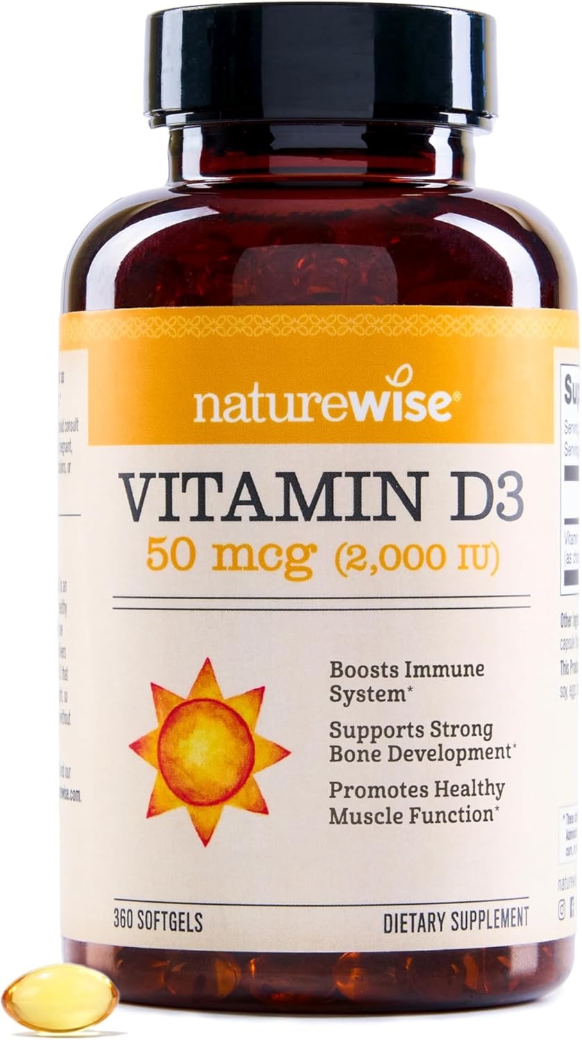 image:imageNatureWise Vitamin D3 5000iu 125 mcg 1 Year Supply for Immune Support Healthy Muscle Function and Bone Health Gluten Free in Organic Extra Virgin Olive Oil Mini Softgel 360 Count2000IU