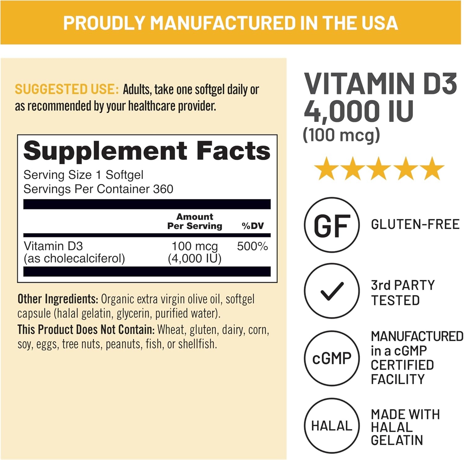 image:imageNatureWise Vitamin D3 5000iu 125 mcg 1 Year Supply for Immune Support Healthy Muscle Function and Bone Health Gluten Free in Organic Extra Virgin Olive Oil Mini Softgel 360 Count4000IU