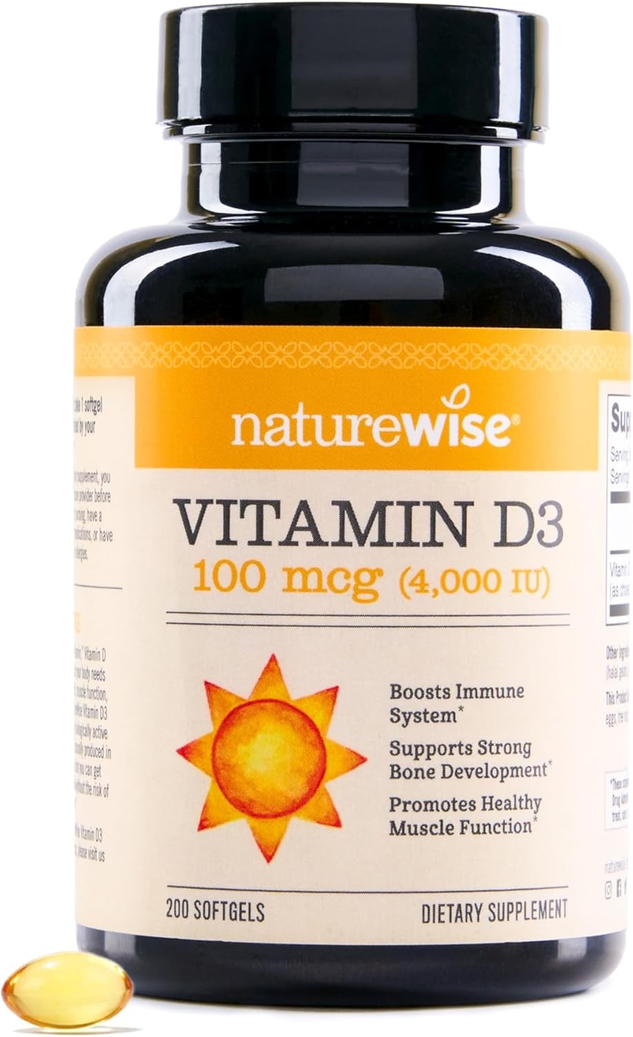 image:imageNatureWise Vitamin D3 5000iu 125 mcg 1 Year Supply for Immune Support Healthy Muscle Function and Bone Health Gluten Free in Organic Extra Virgin Olive Oil Mini Softgel 360 Count4000IU