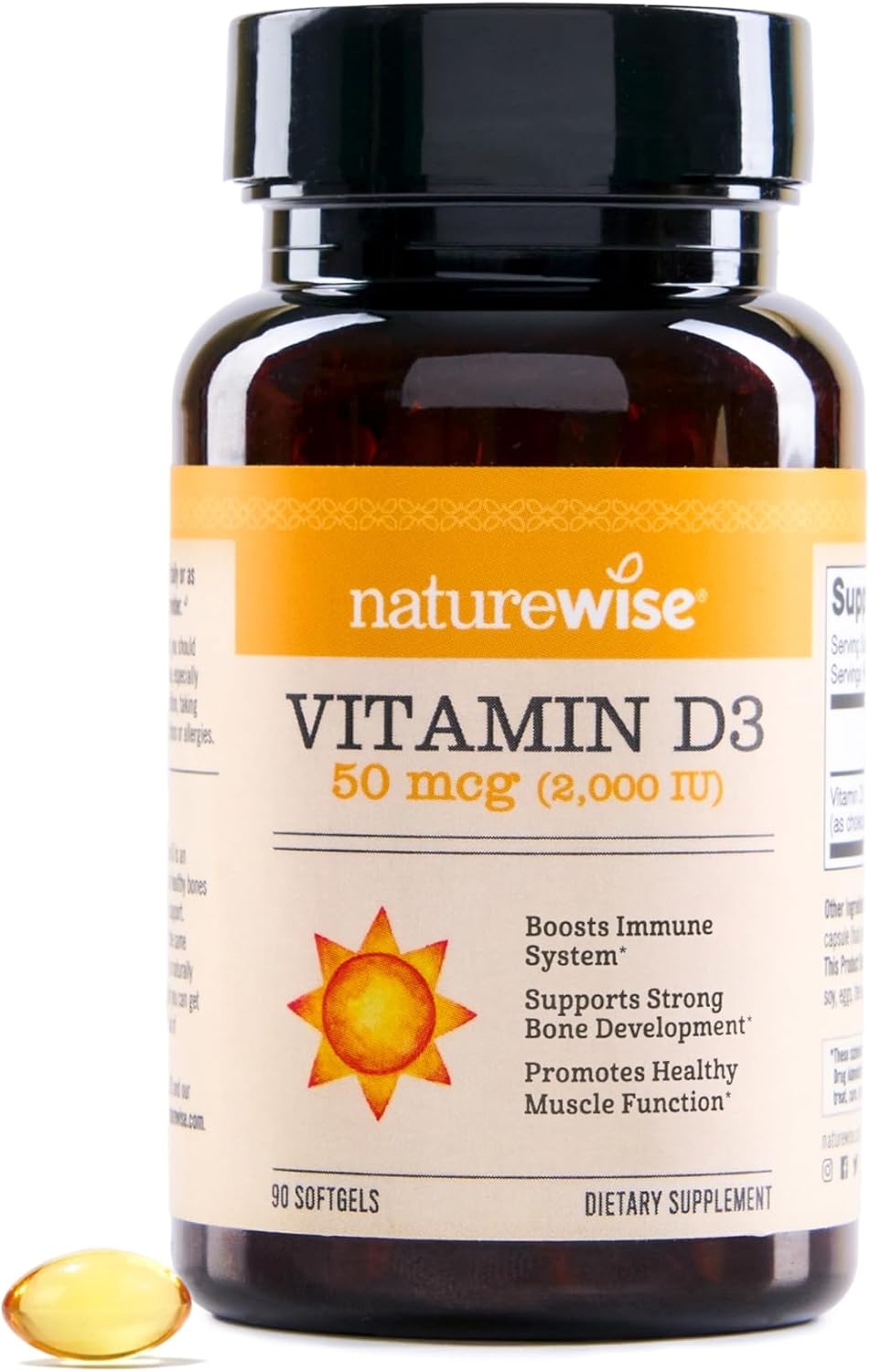image:imageNatureWise Vitamin D3 5000iu 125 mcg 1 Year Supply for Immune Support Healthy Muscle Function and Bone Health Gluten Free in Organic Extra Virgin Olive Oil Mini Softgel 360 Count2000IU