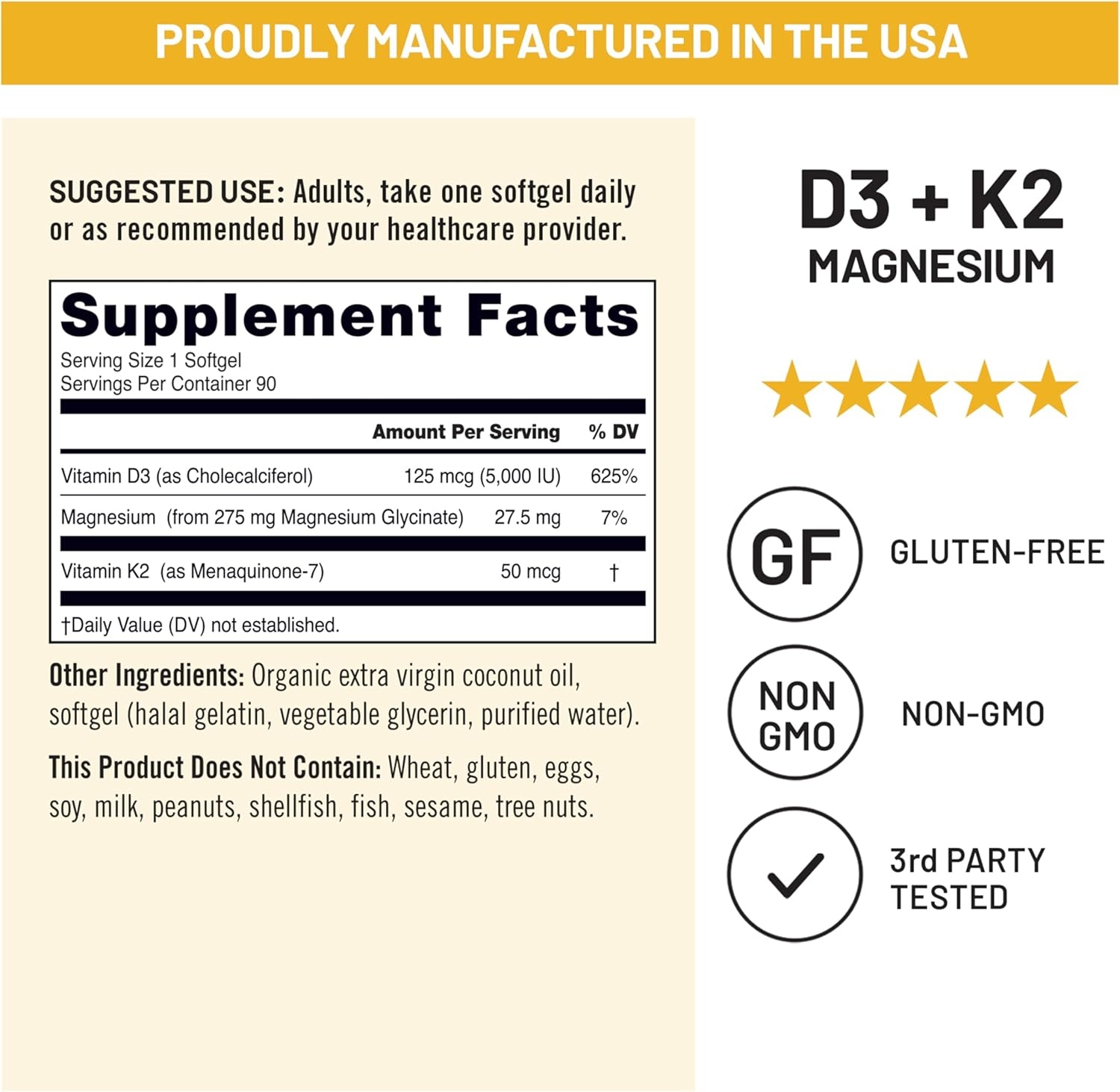 image:imageNatureWise Vitamin D3 K2 Magnesium Glycinate 275mg Extra Strength Vitamin D3 5000IU K2 50mcg High Absorption Chelated Magnesium Bone Support NonGMO USA Manufactured 90 Day Supply