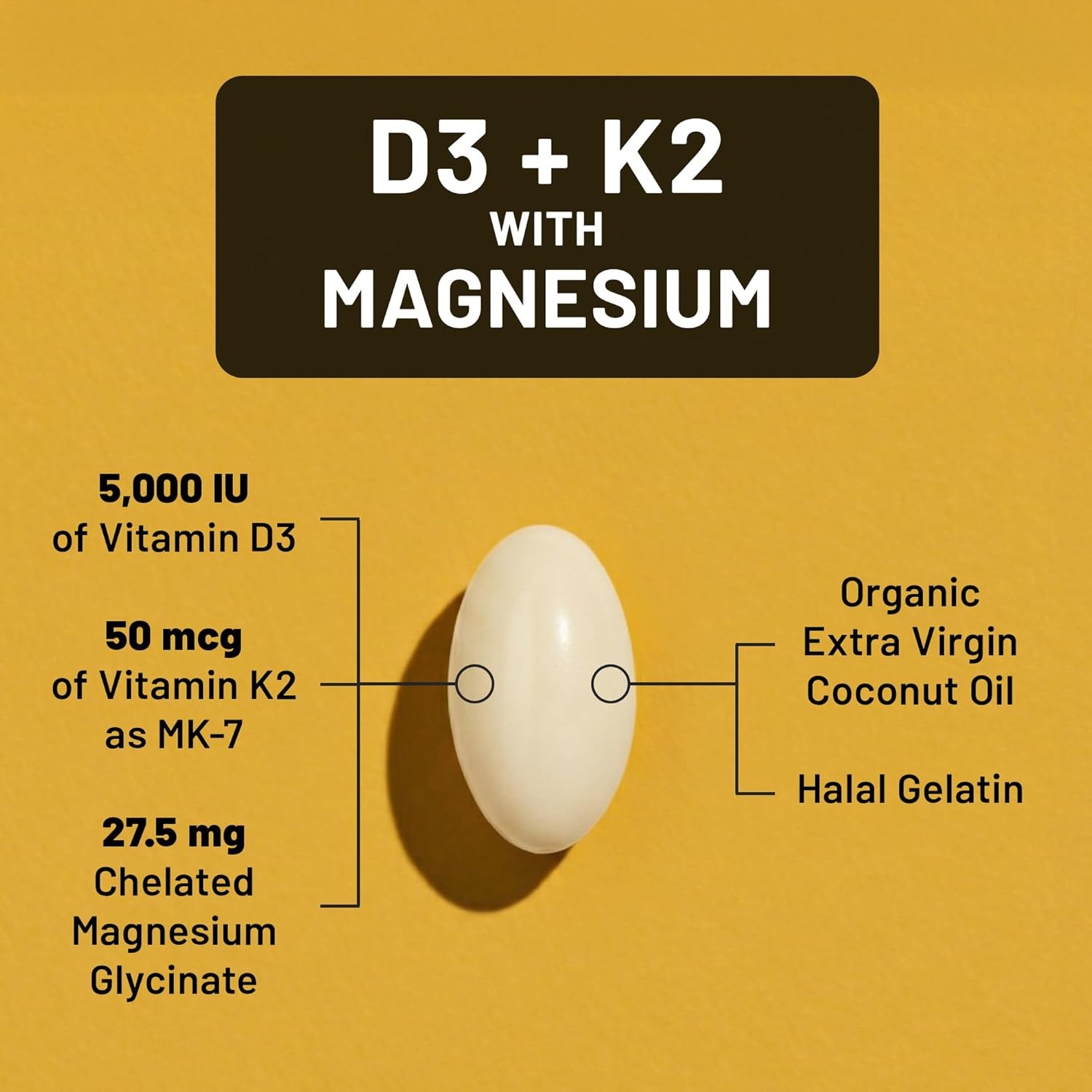 image:imageNatureWise Vitamin D3 K2 Magnesium Glycinate 275mg Extra Strength Vitamin D3 5000IU K2 50mcg High Absorption Chelated Magnesium Bone Support NonGMO USA Manufactured 90 Day Supply