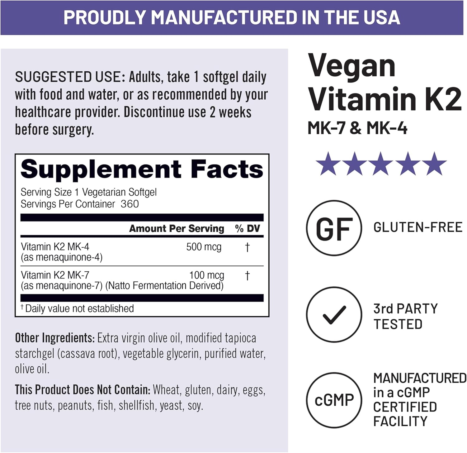 image:imageNatureWise Vitamin K2 600mcg Supplement with MK7 100mcg amp MK4 500mcg Enhanced Bioavailable Formula K Complex for Bone and Heart Health Vegan Gluten Free NonGMO 90 Softgels3Month Supply360 Count Pack of 1