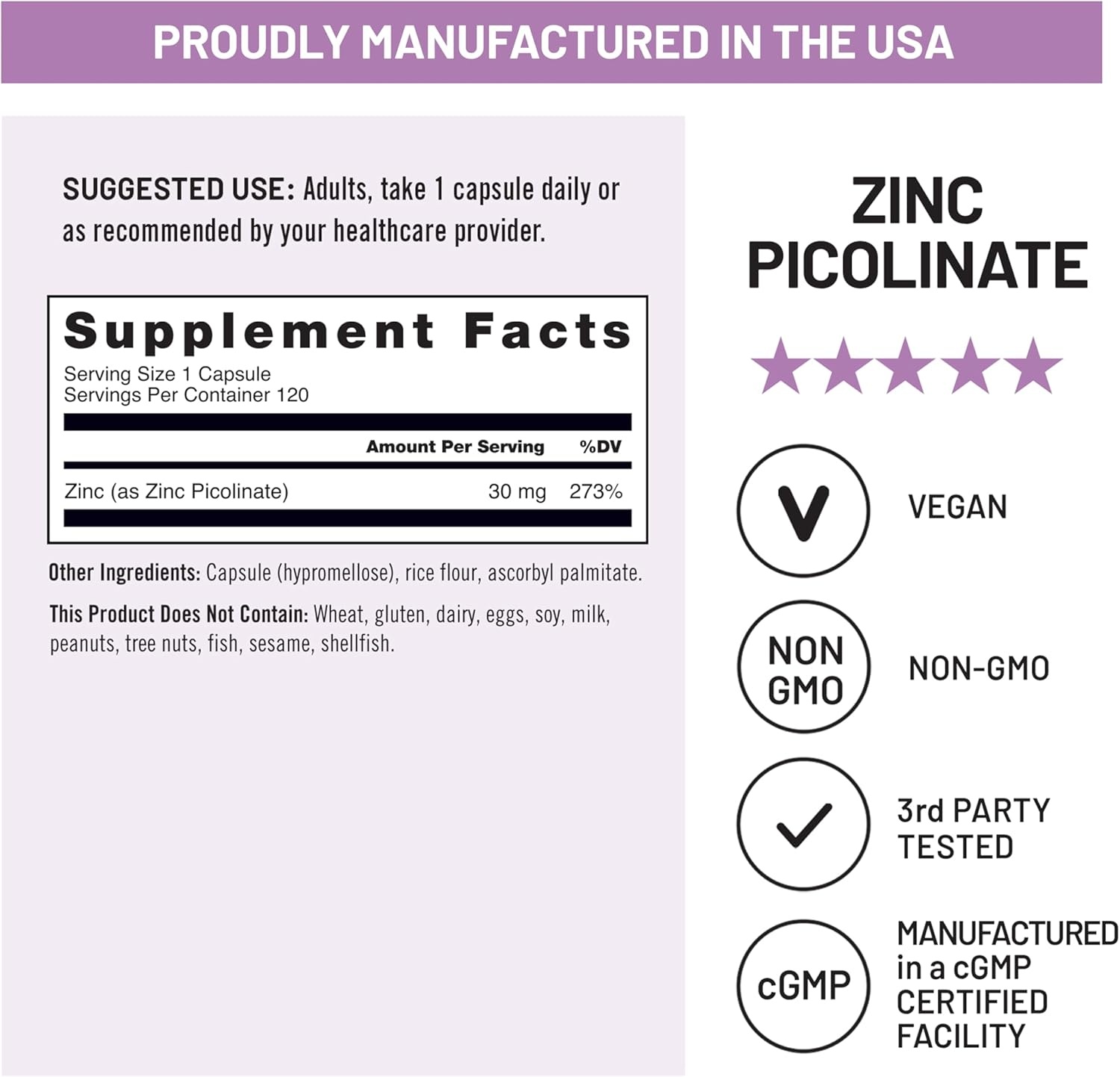 image:imageNatureWise Zinc Picolinate 30mg High Absorption Zinc Supplement for Immune Skin Health Support Vegan NonGMO Gluten Free USA Manufactured 120 Capsules 120 Day Supply