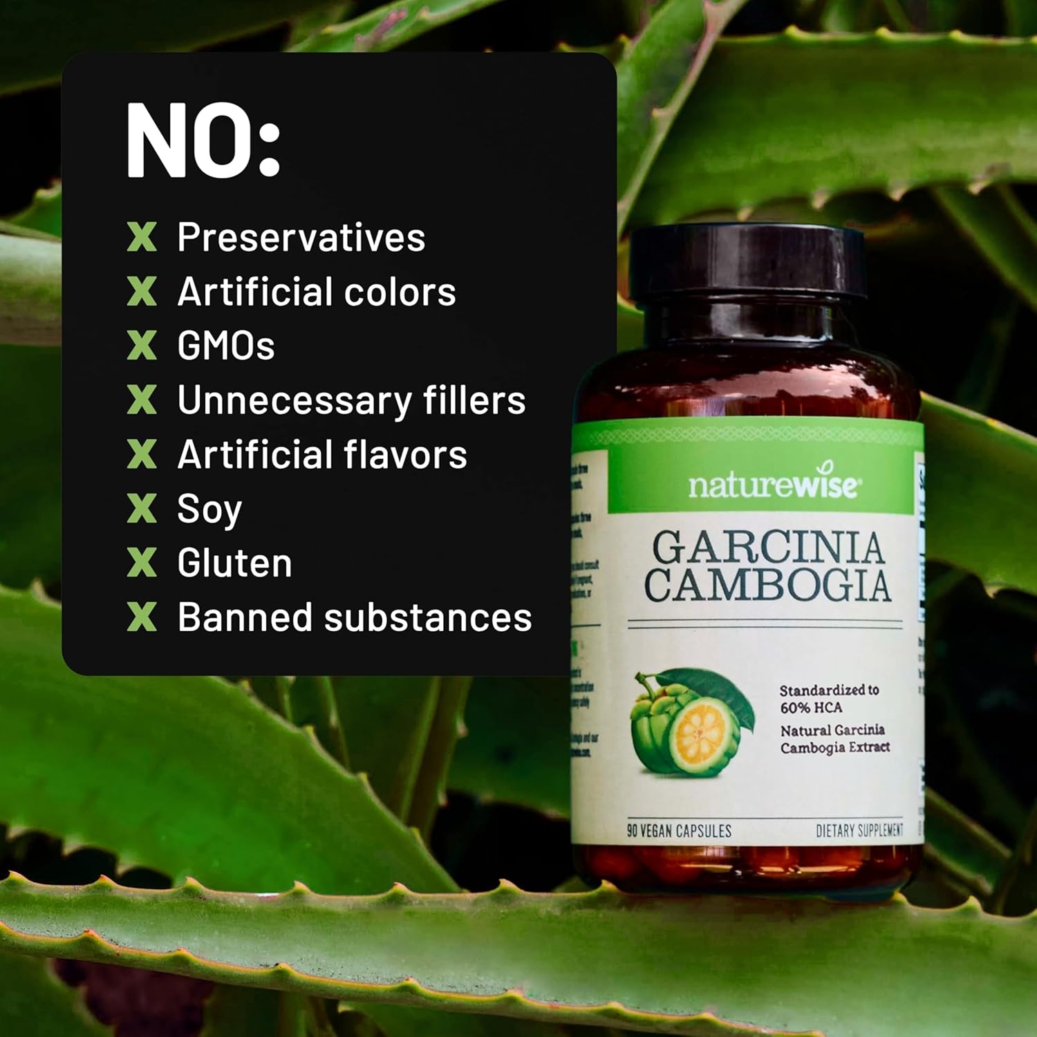 image:imageNaturewise Garcinia Cambogia 60 HCA Concentration Extract Natural Support for Weight Goals and Energy Levels Vegan NonGMO Gluten Free 90 Capsules13 Month Supply90 Count Pack of 1