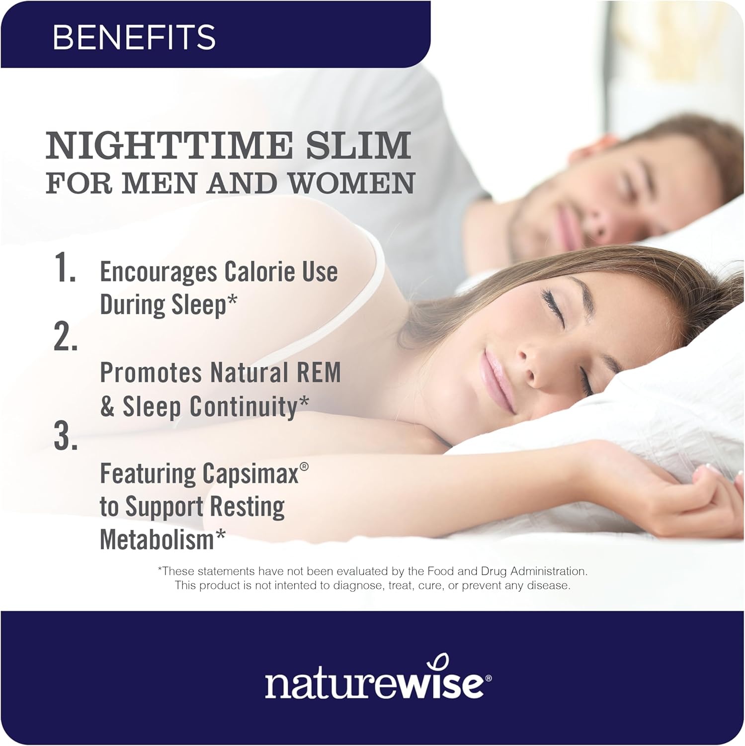 image:imageNaturewise Nighttime Fitness Support Supplement amp Natural Sleep Aid with Cayenne Extract Green Coffee Bean GABA LTheanine Vegetarian NonGMO 60 Capsules1Month Supply