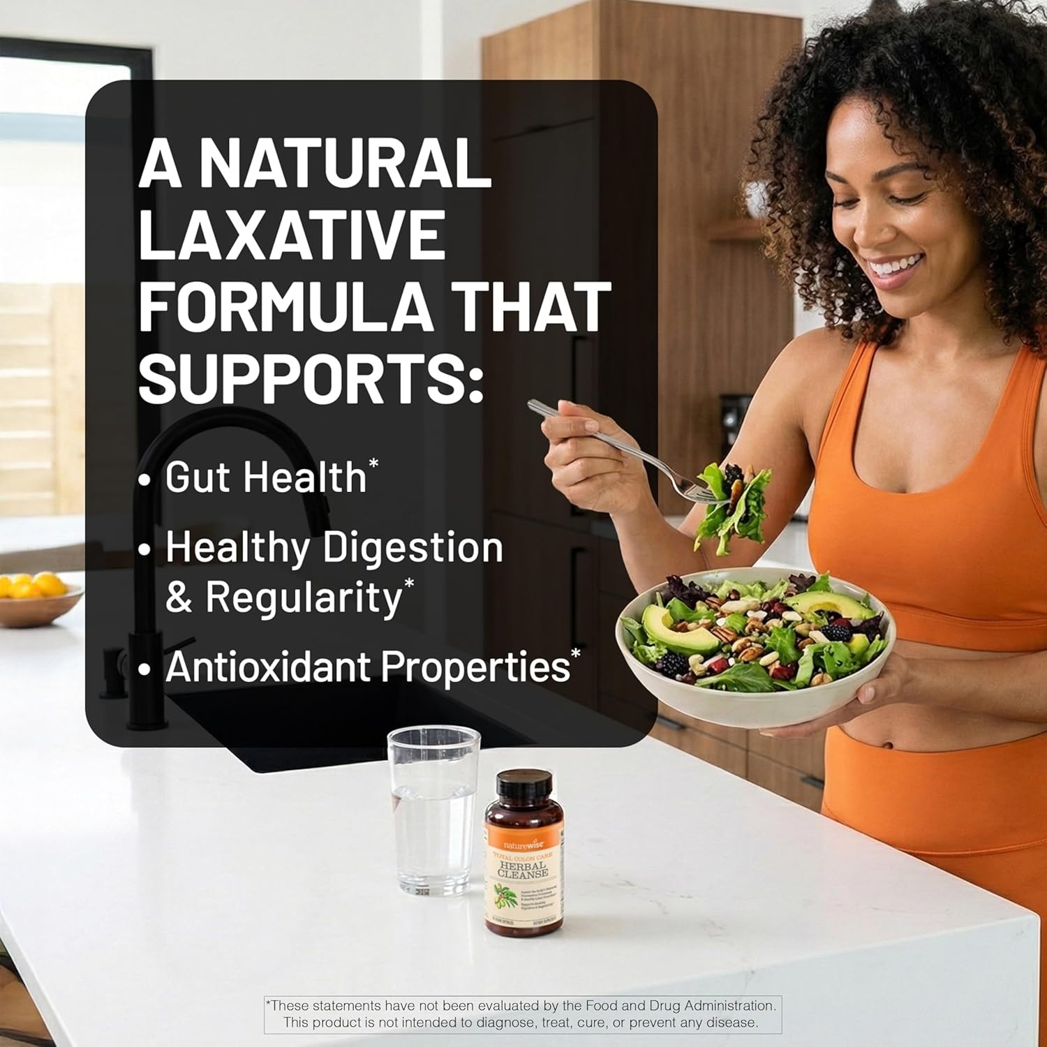 image:imageNaturewise Total Colon Care Herbal Cleanse With Prebiotics Botanicals amp Antioxidants for Regular Bowel Movement Digestion Gut Health Vegan GlutenFree NonGMO 60 Capsules2Month Supply