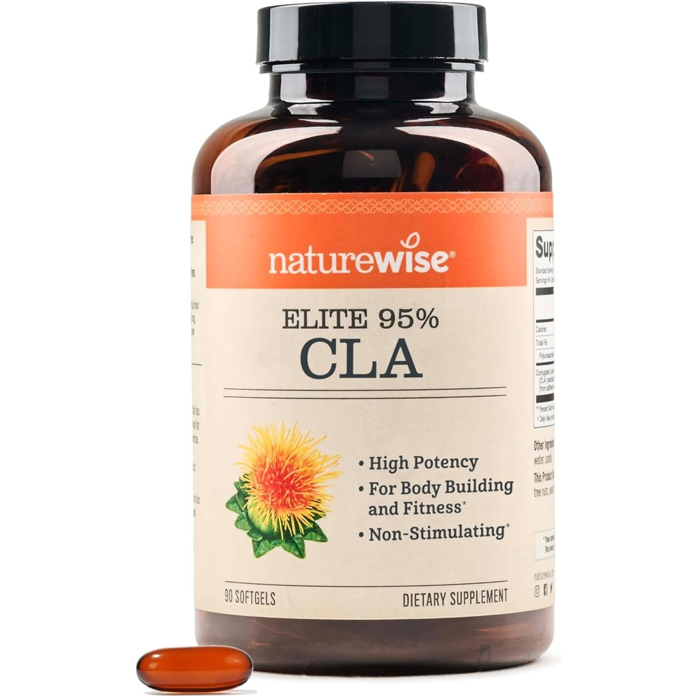 image:imageNatureWise CLA 1250 Conjugated Linoleic Acid Supplement for Women and Men Not Stimulating Supports Healthy Weight Fitness Goals NonGMO Gluten Free 90 Softgels1Month SupplyECLA 1300