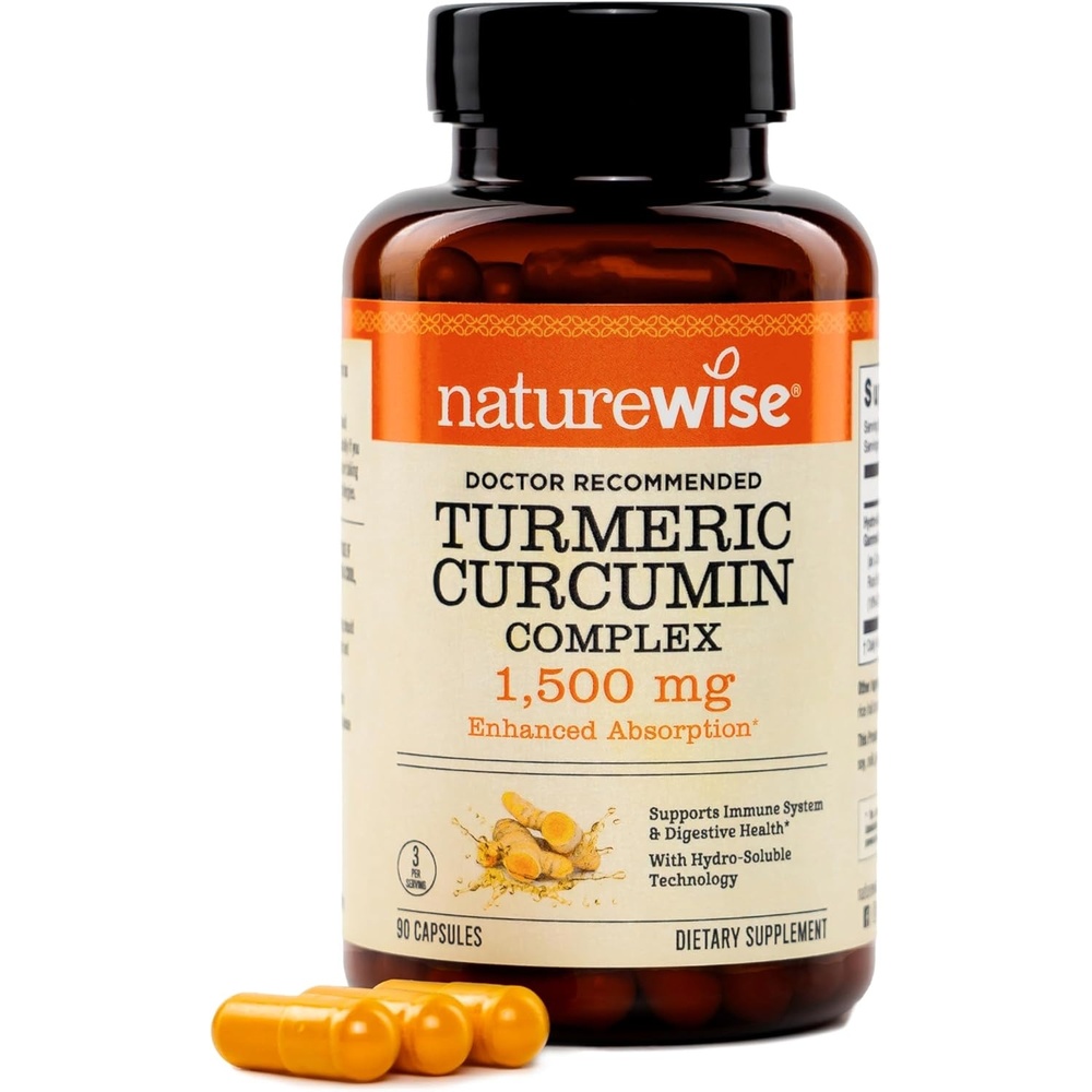 image:imageNatureWise Extra Strength Turmeric Curcumin 1500mg with HydroSoluble Technology for Ultra Absorption 270mg to 330mg Curcuminoids for Immune Support Vegan NonGMO 90 Capsules30Day Supply