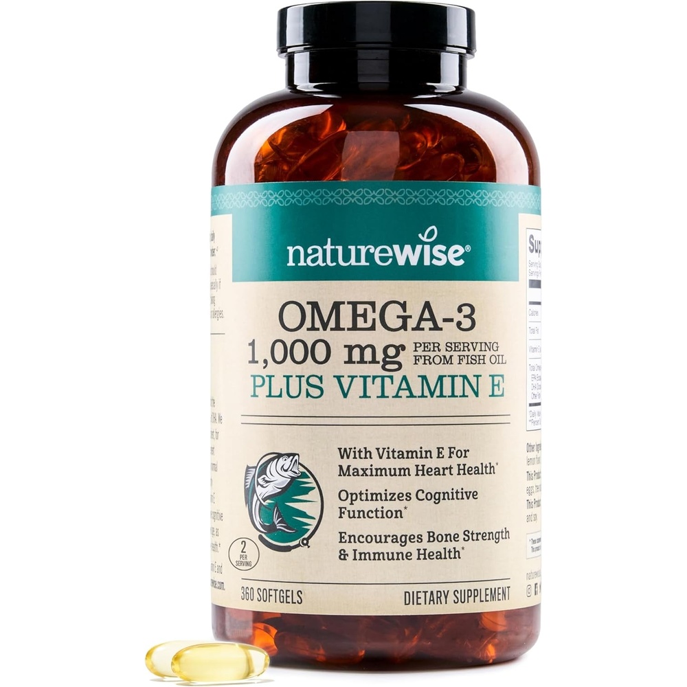 image:imageNatureWise ExtraStrength Omega 3 Fish Oil Supplement  1000mg per Serving  600 EPA amp 400 DHA and Vitamin E  Sustainably Sourced Fish Oil  Lemon Flavor  60 Softgels1Month Supply360 Count Pack of 1