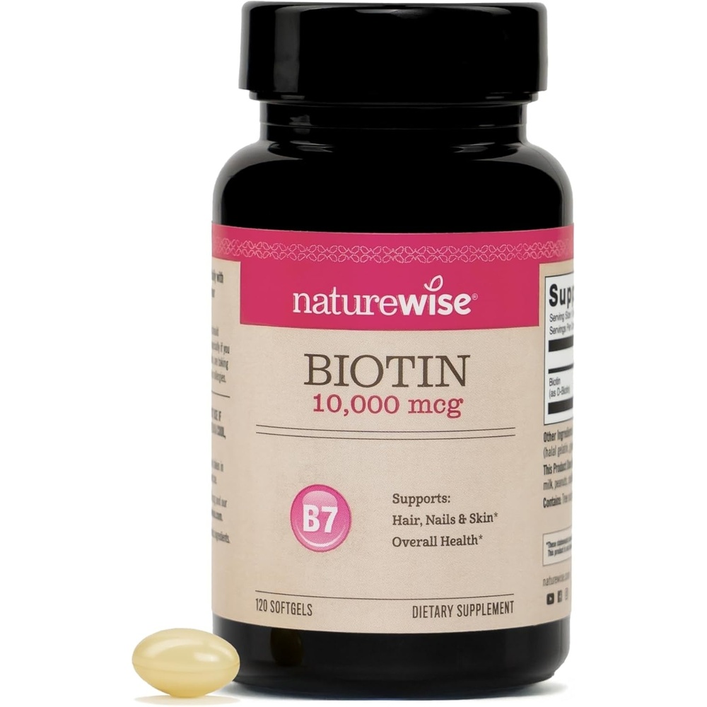 image:imageNatureWise High Potency Biotin 10000 mcg Softgels Biotin for Hair Growth Women amp Men Skin amp Nails Support NonGMO USA Manufactured 120 Softgels120Day Supply
