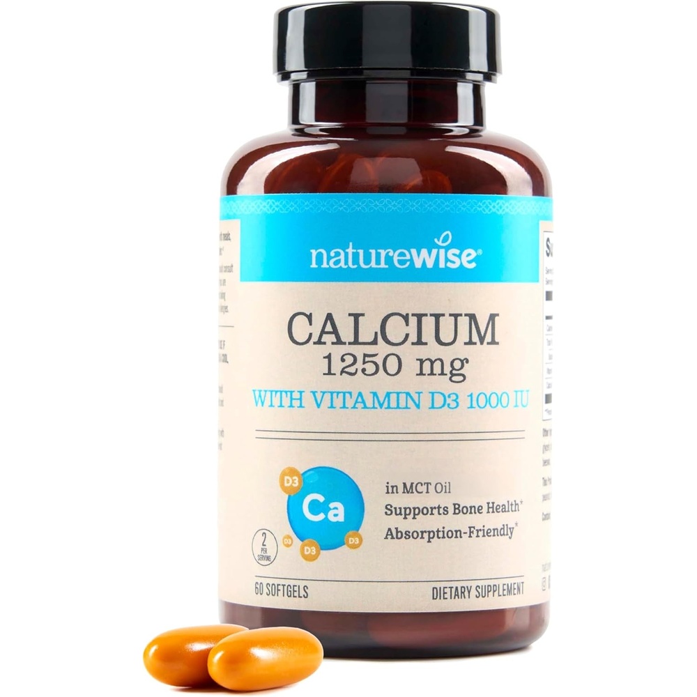 image:imageNatureWise HighPurity AllNatural Calcium 1250mg Vitamin D3 1000IU Organic MCT Coconut Oil Pregnancy Safe NonGMO Absorption Friendly Gluten Free 60 Softgels30Day SupplyUnflavored