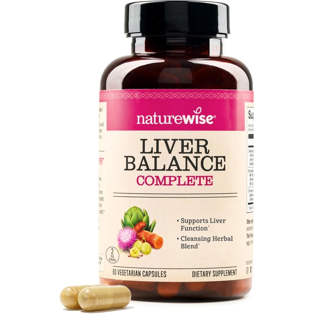 image:imageNatureWise Liver Balance Detox Supplement Triple Repair Formula with Milk Thistle Dandelion Turmeric Artichoke Reishi Mushroom amp Kudzu Vegan 60 Capsules30Day Supply60 Count Pack of 1