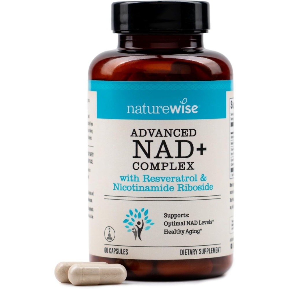 image:imageNatureWise NAD Support Complex Nicotinamide Riboside Resveratrol to Support NAD Supplement for Healthy Aging Clinically Tested Quercefit USA Manufactured NonGMO 60 Count30Day Supply