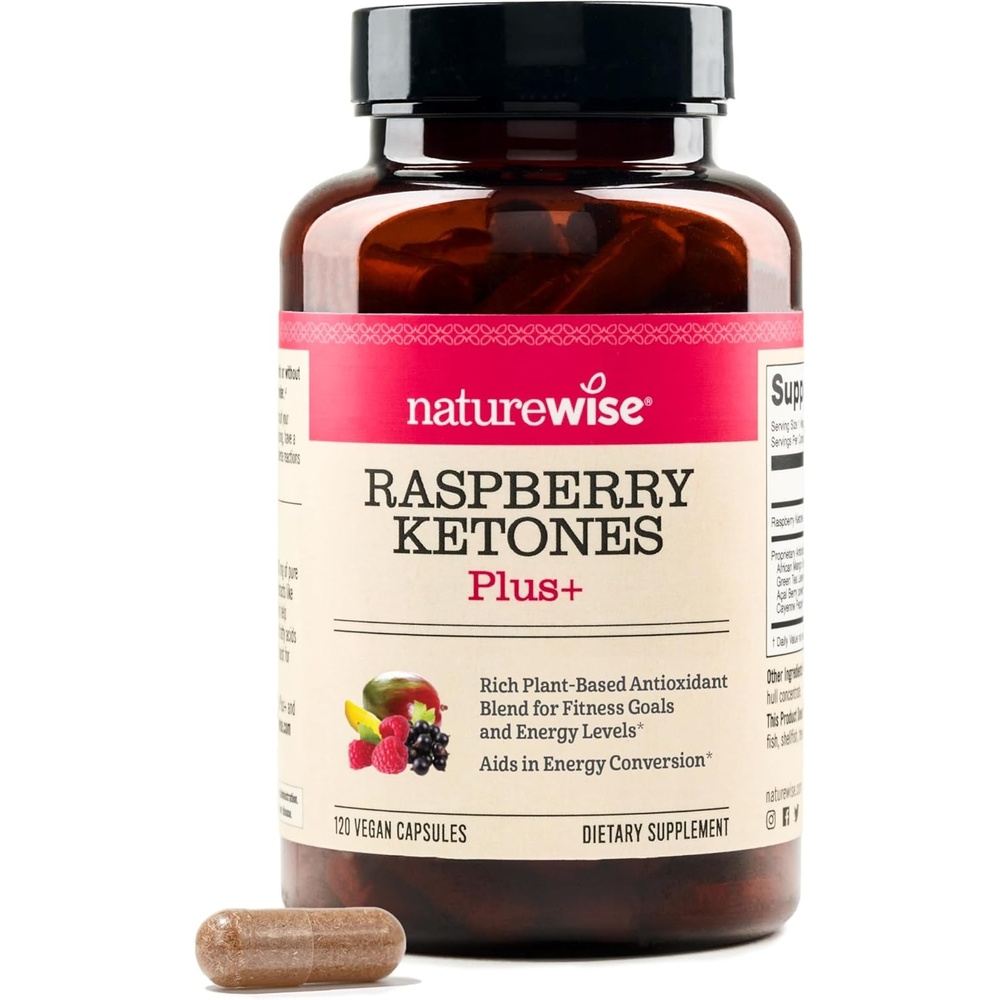image:imageNatureWise Raspberry Ketones Plus with Green Tea Extract Cayenne Pepper amp Acai Berry Supports Weight Management Antioxidant Health amp Energy Levels Vegan amp GlutenFree 120 Capsules