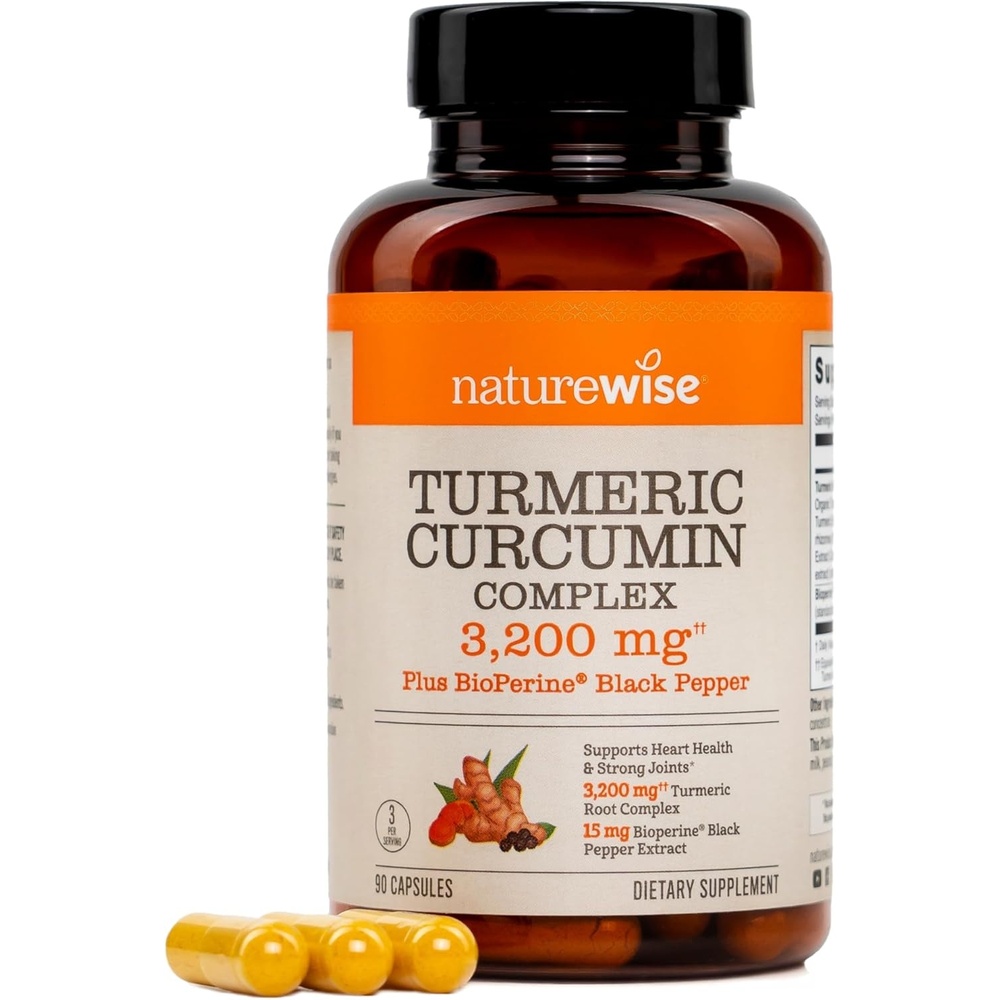 image:imageNatureWise Turmeric Curcumin Complex 3200 mg with BioPerine for Absorption Turmeric Curcumin Supplement for Antioxidant Support NonGMO Vegan USA Manufactured 90 Capsules30Day Supply