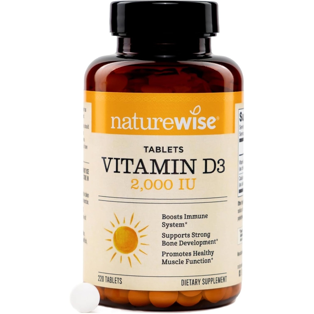 image:imageNatureWise Vitamin D3 2000IU Tablets Naturally Sourced Vitamin D Supplement for Bone amp Immune System Support EasytoSwallow Mini Tablets NonGMO USA Manufactured 220 Tablets220 Day Supply