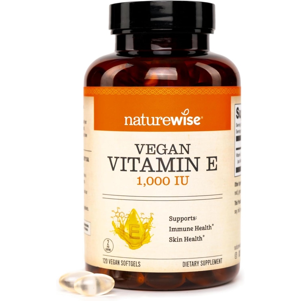 image:imageNatureWise Vitamin E 1000 IU Softgels 450mg dLAlpha  Vegan GlutenFree SoyFree NonGMO Antioxidant Dietary Supplement for Skin Heart Eye and Immune Health Support  60Day Supply 120 Count