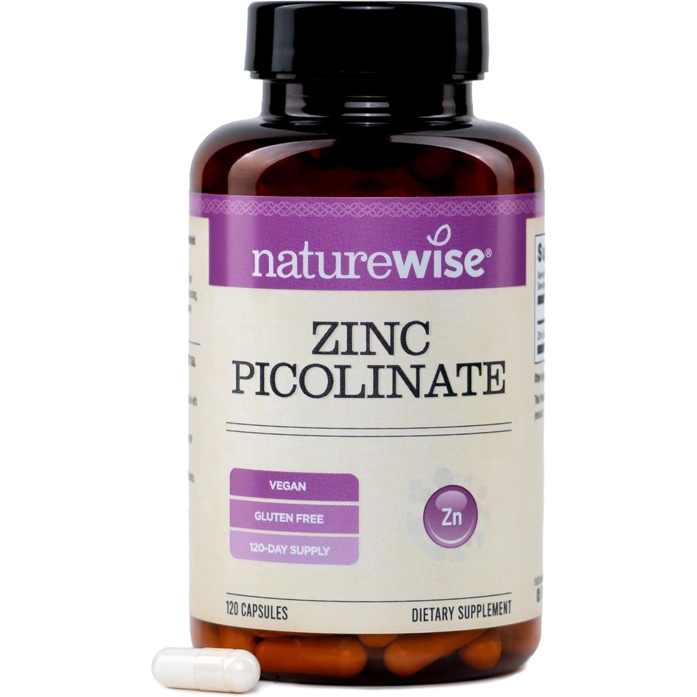 image:imageNatureWise Zinc Picolinate 30mg High Absorption Zinc Supplement for Immune Skin Health Support Vegan NonGMO Gluten Free USA Manufactured 120 Capsules 120 Day Supply