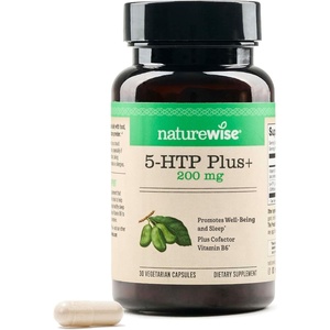 NatureWise 5-HTP 200mg Supplement from Griffonia Seeds with Cofactor Vitamin B6 – Mood Support and Natural Sleep Aid for Adults – Delayed-Release, Vegan – 30 Count[1-Month Supply](200MG)