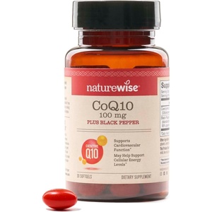 NatureWise CoQ10 100mg + Black Pepper Softgels – High Absorption Coenzyme Q10 + Black Pepper – Antioxidant for Heart Health + Cellular Energy – Vegan, Non-GMO, Gluten-Free – 30 Count[30-Day Supply](30 Count (Pack of 1))