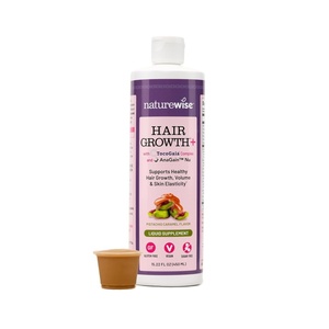 NatureWise Hair Growth Plus – Hair Growth Supplements Women & Men – With Clinically Tested AnaGain Nu + No Biotin – Sugar Free & Vegan – Pistachio Caramel Flavor – 15 Fl Oz [30 Day Supply]
