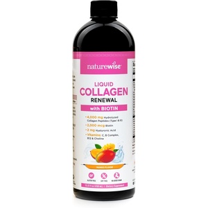 NatureWise Hydrolyzed Liquid Collagen for Women & Men 4000mg – Multi Collagen Peptides + Biotin + Vitamin C + Vitamin B Complex & Hyaluronic Acid – Mixed Berry – 15.22 fl oz[45 Day Supply](Mango)