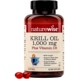 NatureWise Krill Oil 1,000 mg + Vitamin D3 6,000 IU – SUPERBAboost Concentrated Antarctic Krill Oil – Omega-3 EPA & DHA, Phospholipids & Astaxanthin – Non-GMO – 60 Softgels[30 Day Supply]