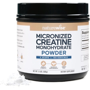 NatureWise Micronized Creatine Monohydrate Powder, 5000mg (5g) Per Serving – Creatine for Women & Men – Pure, Unflavored, Supports Lean Muscle Mass, Endurance – 100 Servings
