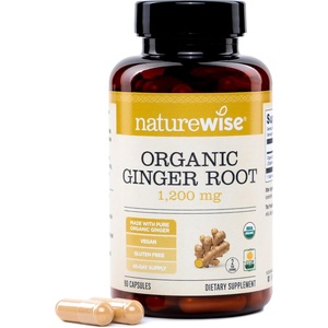 NatureWise Organic Ginger Root 1200mg – USDA Organic – Certified Organic by CCOF – Digestive Comfort & Immune System Support – Vegan – Non-GMO – USA Manufactured – 90 Capsules[45-Day Supply]