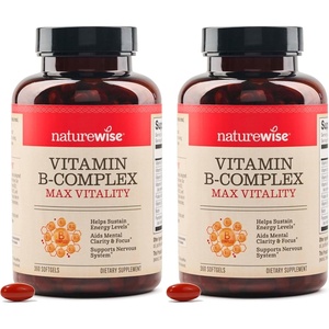 NatureWise Vitamin B Complex for Women and Men – with Folic Acid Biotin B1 B2 B3 B6 B12 – Support Cellular Energy & Mental Clarity – Gluten & Dairy Free – 60 Softgels[2-Month Supply](360 Count (Pack of 2))