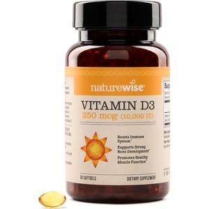 NatureWise Vitamin D3 5000iu (125 mcg) 1 Year Supply for Immune Support, Healthy Muscle Function, and Bone Health, Gluten Free in Organic Extra Virgin Olive Oil, (Mini Softgel), 360 Count(10 000iu)