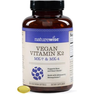 NatureWise Vitamin K2 600mcg Supplement with MK-7 100mcg & MK-4 500mcg – Enhanced Bioavailable Formula – K Complex for Bone and Heart Health – Vegan, Gluten Free, Non-GMO -90 Softgels[3-Month Supply](360 Count (Pack of 1))