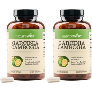 Naturewise Garcinia Cambogia – 60% HCA Concentration Extract, Natural Support for Weight Goals and Energy Levels – Vegan, Non-GMO, Gluten Free – 90 Capsules[1-3 Month Supply](180 Count (Pack of 2))